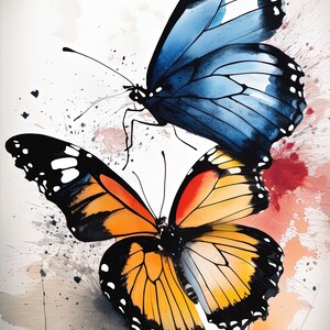 Watercolor Butterfly Painting 3 | Downloadable JPEG | Printable Wall Art Decor