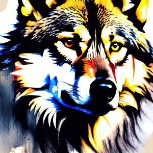 Wolf Watercolor Painting 4 | Downloadable JPEG Wall Art Print