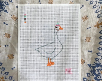 Party Goose Needlepoint Canvas - 13 Mesh