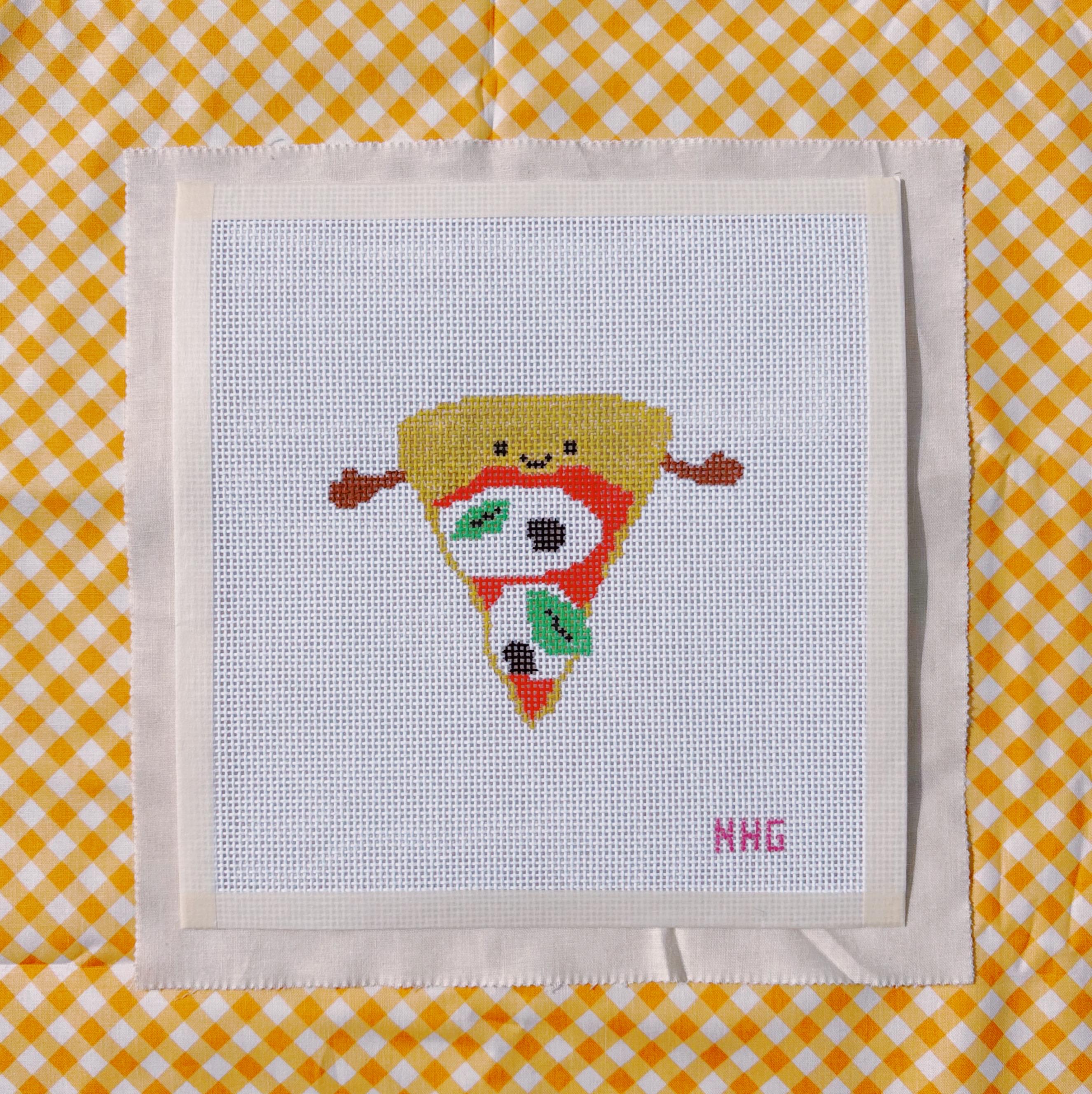 Amuseable Pizza Plushy Inspired Needlepoint Canvas - 13 Mesh