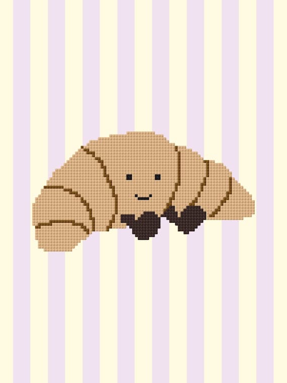 Amuseable Croissant Needlepoint Chart - 13 count - Digital Download