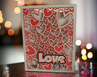 Valentines Day Love SVG, Love Card Cutting File, Love Valentine, Heart Svg Design, DIY Valentine's Card,  Personalized Valentine's, Cricut