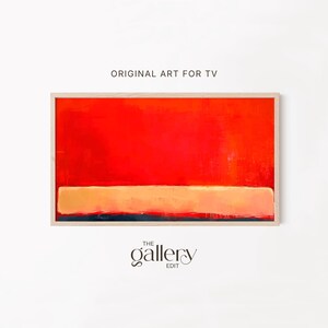 Red Abstract Art for Frame TV, Modern Samsung TV Decor 65