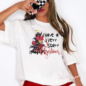 Comfort Colors Hazbin Hotel Christmas Shirt, Alastor Christmas shirt, Hazbin Hotel holiday tee, Fandom Tshirt, Habin Hotel Gifts