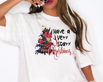 Comfort Colors Hazbin Hotel Christmas Shirt, Alastor Christmas shirt, Hazbin Hotel holiday tee, Fandom Tshirt, Habin Hotel Gifts