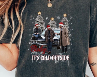 Camiseta Comfort Colors de Supernatural, Camiseta navideña de Supernatural, Regalos de Supernatural, Merchandising de Supernatural, Camiseta de los hermanos Winchester