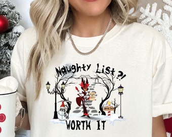 Alastor Hazbin Hotel Christmas Shirt, Comfort Colors Xmas Hazbin Hotel T-shirt,Hazbin Hotel Crewneck Christmas Shirt For Anime Fans Gifts