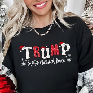 Camiseta navideña de Trump con colores cómodos, camiseta &quot;Papá en casa&quot;, camiseta navideña de Trump, camiseta navideña MAGA, camiseta divertida de Trump 2024, regalos de Trump