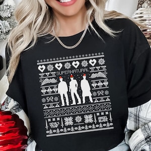 Supernatural Ugly Sweater Comfort Colors Shirt For Women Trendy, Supernatural Fandom Gift, SPN Supernatural Clothing, Supernatural Christmas