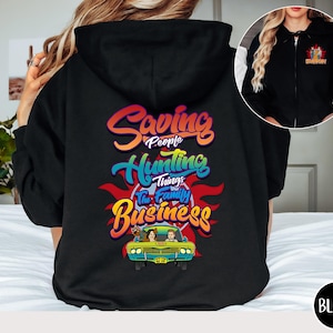 Supernatural Zip Up Hoodie, TV Show Full Zip Sweatshirt, Scoobynatural Apparel Unisex SPN Hooded Jacket, Dean Sam Winchester Merch