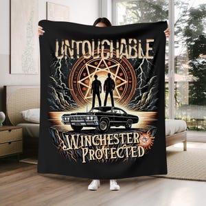 Unique Supernatural Merch Dean Sam Winchester Blanket, Supernatural Gifts For Fans Him Her, Supernatural Room Decor, Jensen Ackles Throw