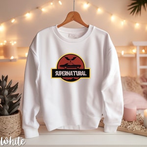 Jurassic Inspired Supernatural Crewneck Sweatshirt, Supernatural Merch, Supernatural Gifts For Her, Dean And Sam Winchester Brothers Shirt