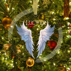 Lucifer Inspired Glass Ornament, Lucifer Morningstar, Christmas Ornament, Gift Father, Father Gift, Custom Gifts, image 1