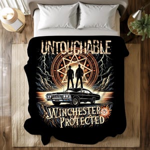 Supernatural Plush Blanket Fan Gifts, Supernatural TV Show Throw, Sam Dean Winchester Bedding, SUpernatural Merchandise