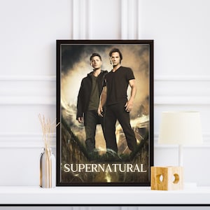 Retro Vintage Supernatural Inspired Sam & Dean Winchester Satin Poster Supernatural Merch, Supernatural Gifts Supernatural Minimalist Poster