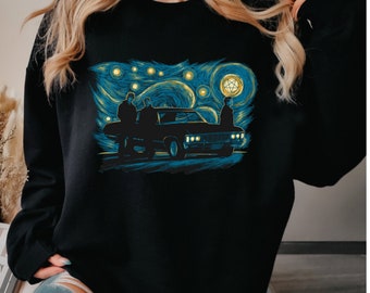 Supernatural inspiriertes Shirt Frauen Rundhals-Sweatshirt, Winchester Shirt, Supernatural Fan Art Geschenke