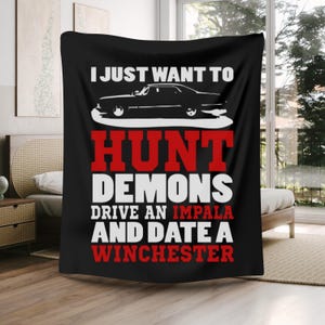 Velveteen Plush Supernatural Blanket, Supernatural Gifts, Supernatural Merch, Dean Winchester Sam Winchester Brothers, Jensen Ackles gift
