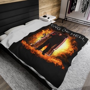 Crowley Supernatural Velveteen Plush Blanket Crowley Supernatural Blanket Supernatural Merch Supernatural Gifts Crowley Mark Sheppard Merch