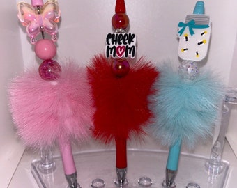 NEW Beaded Pens | Fuzzy Pens | Bubblegum Bead Pens | Silicone Beaded Pens