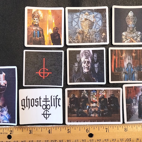 Ghost Stickers Set - 10 pk. Ghost Band Stickers, Metal Stickers, Alternative Music Stickers, Band Stickers