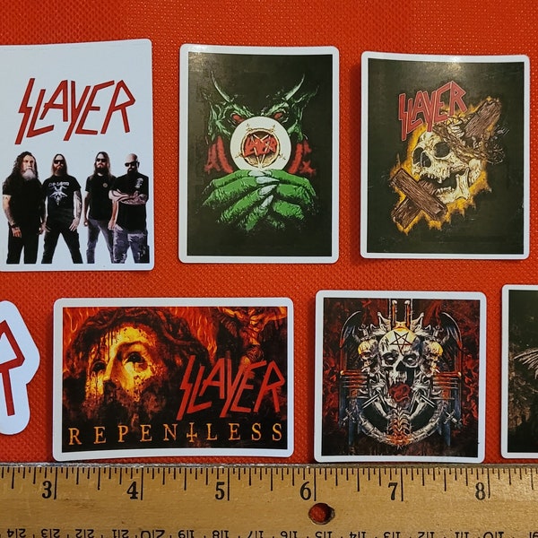 Slayer Stickers Set - 9 Stickers, Metal Band Stickers, Alt Music Stickers, Metal Stickers, Band Stickers