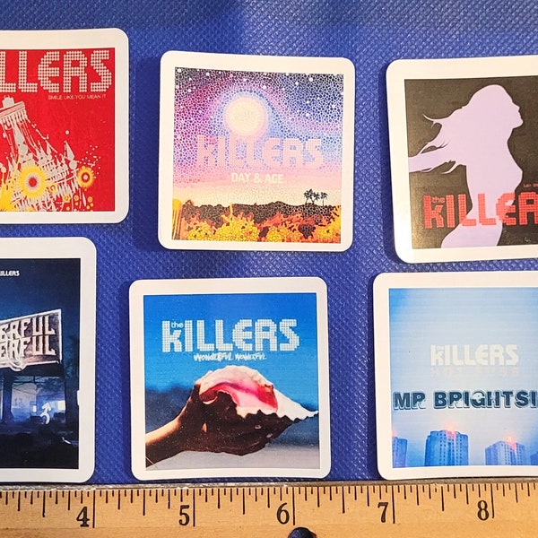 The Killers Stickers Set - 10 Stickers, Metal Band Stickers, Alt Music Stickers, Metal Stickers, Band Stickers