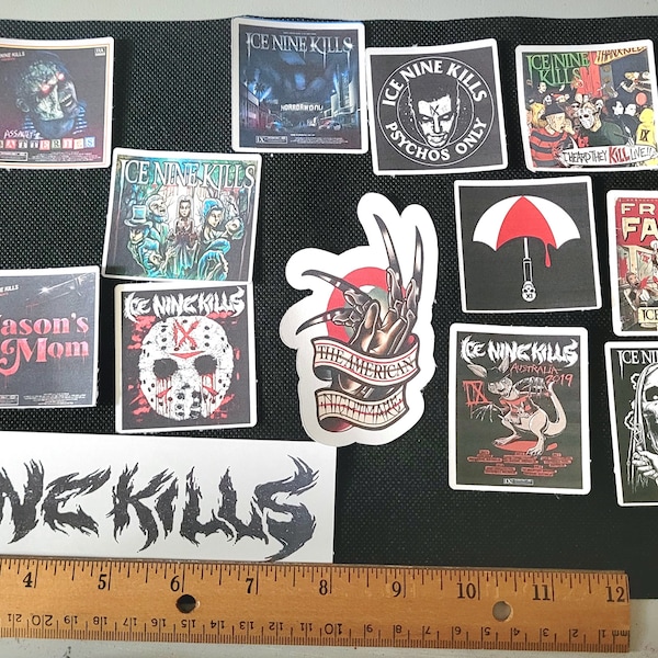 Ice Nine Kills Stickers Set - 18 Stickers, Spencer Charnas Stickers, INK Stickers, Metal Stickers, Alternative Music Stickers, Band Stickers