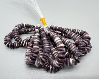 5-10mm Extremely High Quality Wampum Shell Rondelle Graduated