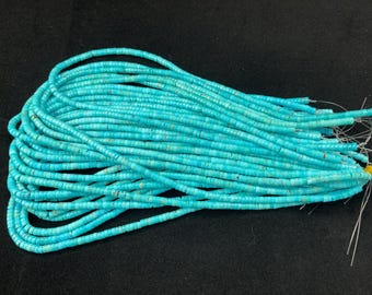 Extremely High Quality 4x2mm Natural Turquoise  Heishi 16inch