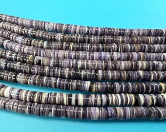 Heishi de concha wampum de 6 mm y gran calidad, 16 pulgadas