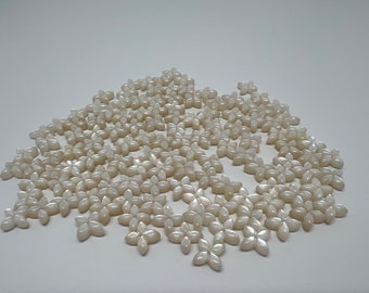 8mm White Mother of Pearl Shell Cross Flower Loose Pieces