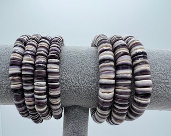 8/10mm Normal Quality Wampum Shell Round Disc Bracelet