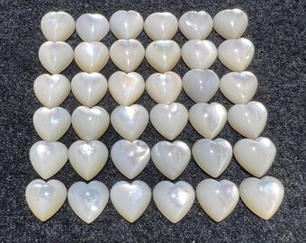 10mm White Mother of Pearl Shell Heart Shape