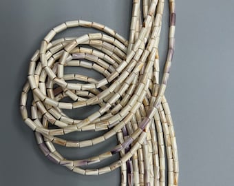 White Color Wampum Shell Tube Bead 16inch