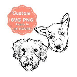 Custom Dog SVG, Dog Outline, Pet outline Svg, Dog portrait custom svg, Dog Head Outline, Dog Portrait, Pet Portrait, Svg of pet