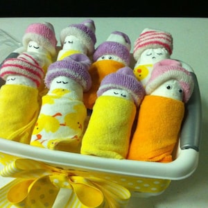 Bundle of Joy Delivered: Mini Diaper Babies 4-Pack & Gift Set! Diaper babies, diaper gift, baby shower gift, baby shower.