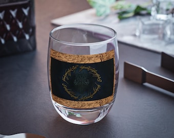 Elvish Ring Script Whiskey Glass | Middle Earth Inspired Drinkware