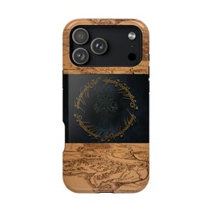 The Ring vintage op kaart geïnspireerd magnetisch telefoonhoesje, stijlvolle mobiele telefooncover, duurzame slagvaste bescherming, [...] afbeelding 2