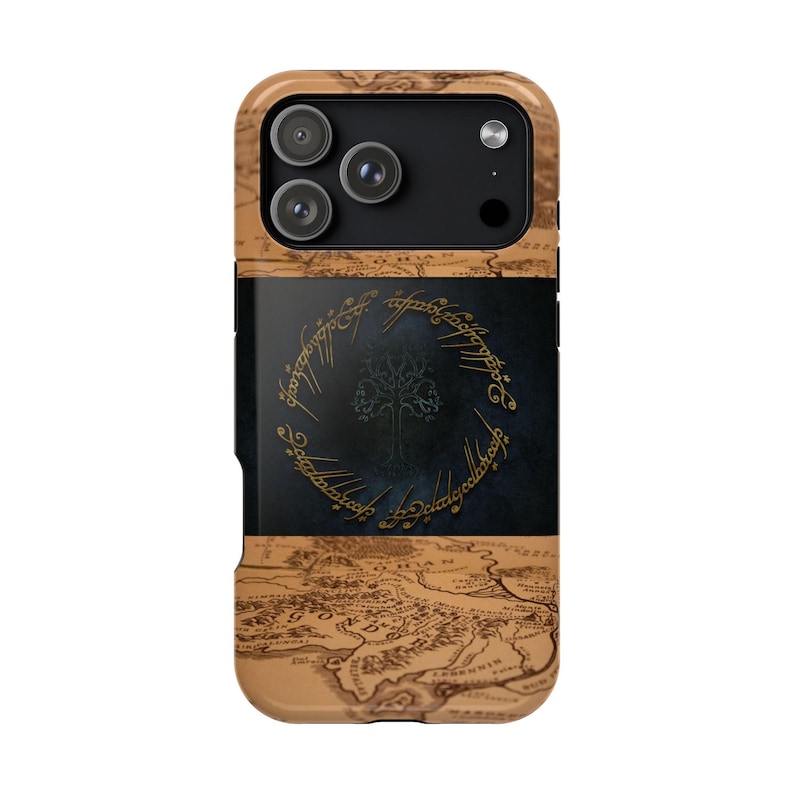 The Ring vintage op kaart geïnspireerd magnetisch telefoonhoesje, stijlvolle mobiele telefooncover, duurzame slagvaste bescherming, [...] afbeelding 2