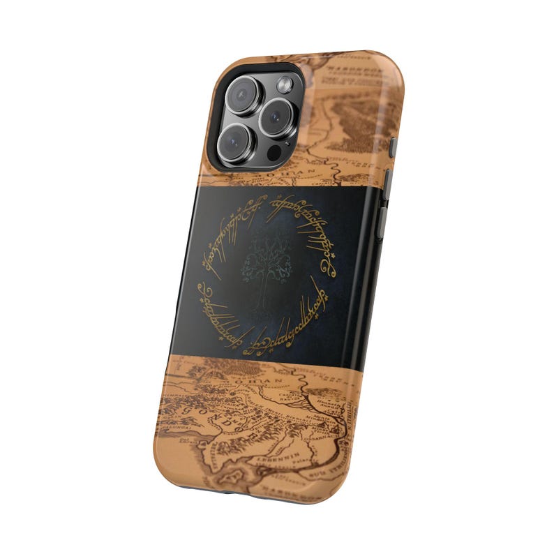 The Ring vintage op kaart geïnspireerd magnetisch telefoonhoesje, stijlvolle mobiele telefooncover, duurzame slagvaste bescherming, [...] afbeelding 3