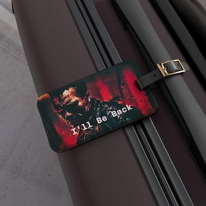Cool Vintage Luggage Tag, Travel Accessories, Personalized Luggage Identifier, Vacation Gift, Movie Themed Travel Tag, Fun Travel Gear