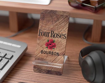 Rustic Smartphone Display Stand: Bourbon Lover Gift, Desk Organizer