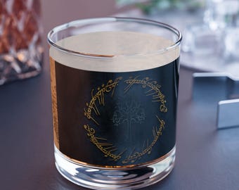 Middle-earth Map Ring Inscription Rocks Glass | 10 oz