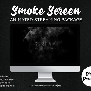 Animated Smoke Screen Streaming Package | Twitch & Kick Banners and Panels | Instant Digital Download