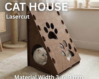 Cat House Laser Cut Design , pet house , diy , (Digital Download)