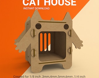 Laser Cut Cat House SVG: Monster Design (Digital Download)