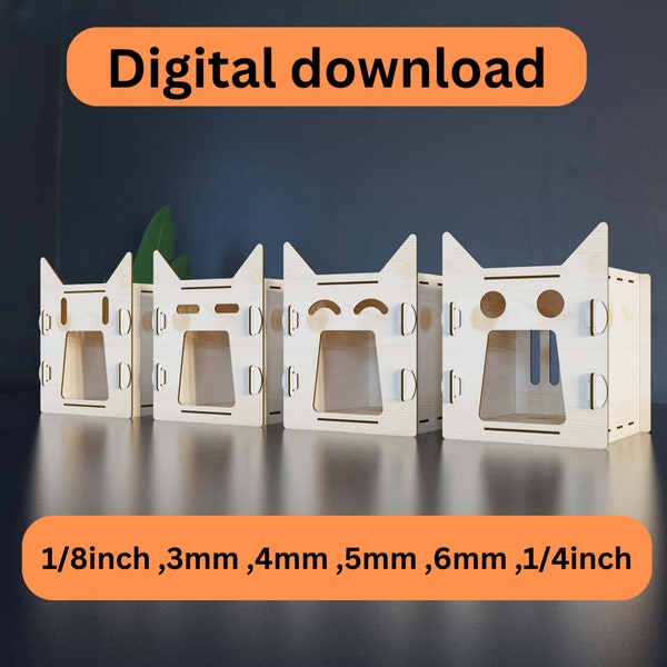 Cat House Laser Cut , Laser Cut SVG , Instant download , cnc template laser cut | SVG, DXF , Dwg | 020