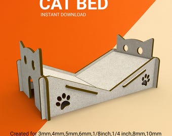 Laser Cut Cat Bed SVG: CNC Template (Digital Download)