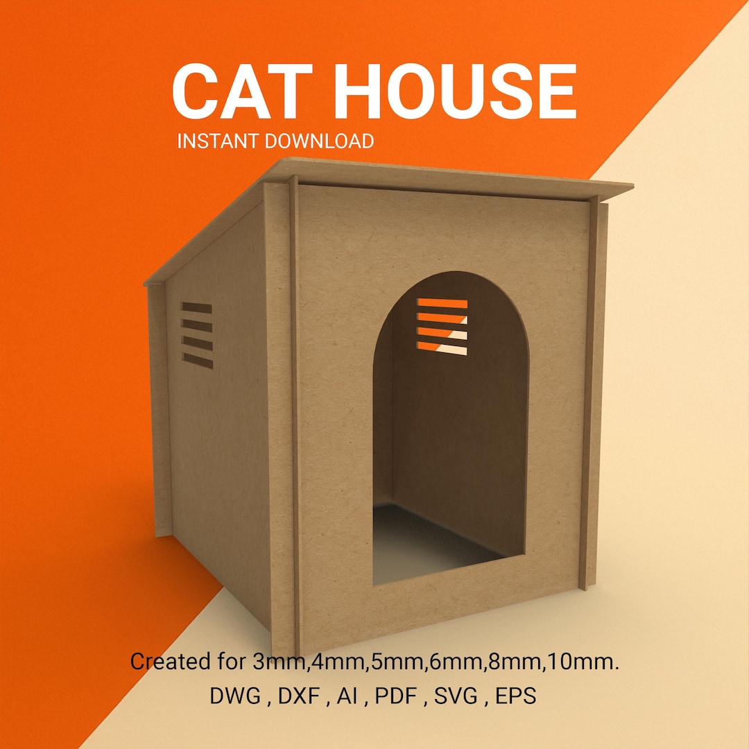 Modern Wooden Cat House Plan: DIY Pet Shelter SVG (digital Download) - Etsy
