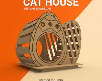 Easter Egg Cat House Laser Cut Template (Digital Download)